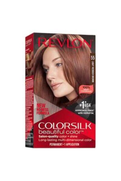 Colorsilk Vopsea de Par Revlon - Colorsilk, nuanta 55 Light Reddish Brown, 1 buc