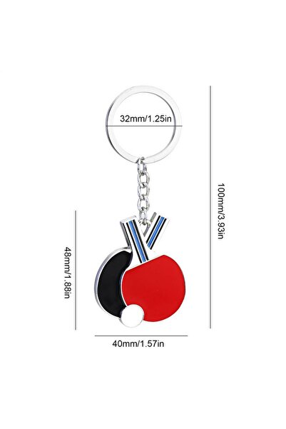 Choice B 1PC Table Tennis Key Chain Pendant Simulation Mini Table Tennis Rack...