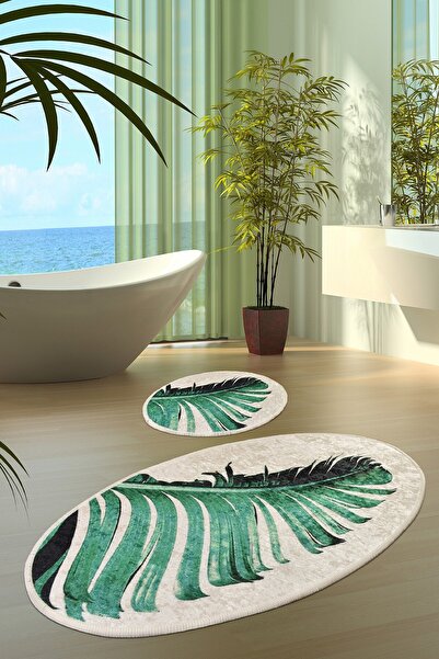 FARİKA Bathmat Set (2 Pieces) Non-Slip Underside Bathmat: 50 X 60 Cm (1 Piece...