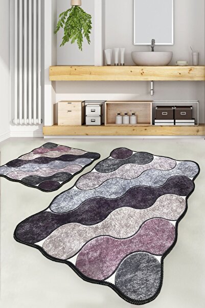 FARİKA Bathmat Set (2 Pieces) Non-Slip Underside Size: 60 X 100 Cm (1 Piece) ...