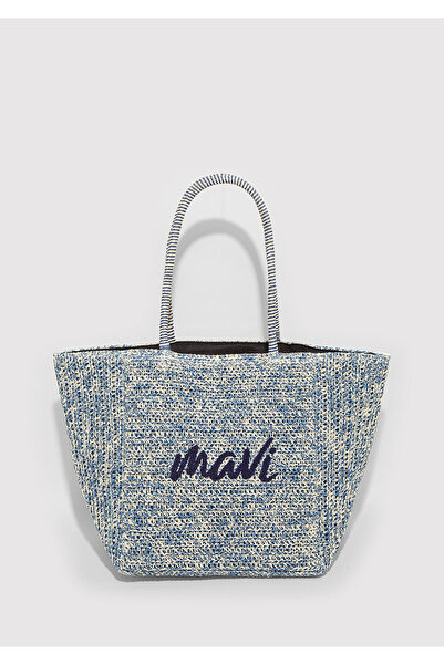 Mavi Logo Hasır Omuz Çantası 1913061-10242