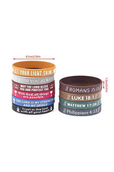 Choice 40Pcs 40Pcs Inspirational Bible Verse Silicone Bracelets Faith-Based W...