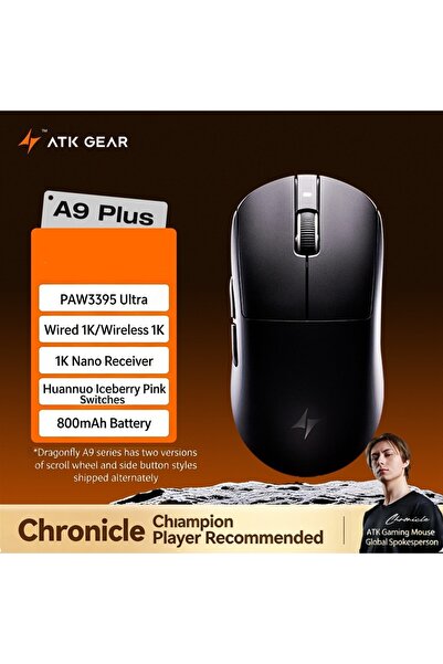 Choice15 A9 Plus Black ATK Dragonfly A9 Plus Air Ultimate Wireless Mouse Tri ...