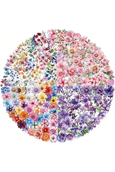 Choice3 200pcs-Colorful 50/200pcs Colorful Flowers Transparent Stickers Pack ...