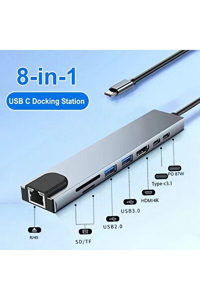 Choice1 محول USB C متعدد الوظائف 8 في 1، محول تايب سي، محطة إرساء 4K ثندربولت...
