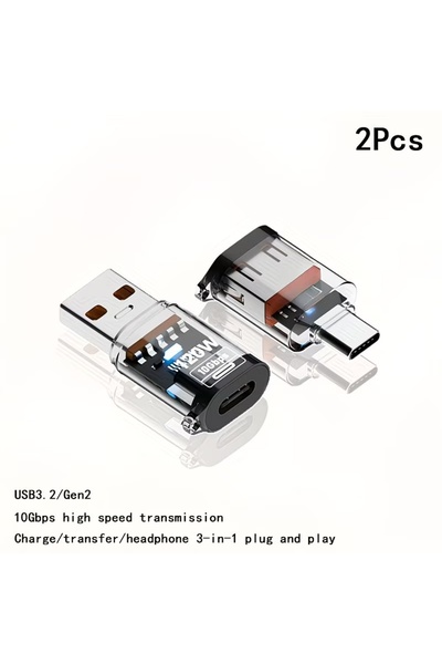Choice محول USB3.2 من black2 بسرعة 10 جيجابت في الثانية (عبوة من قطعتين)، محو...