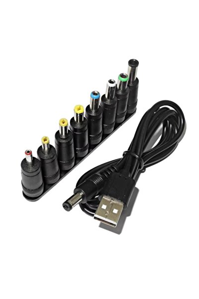Choice كابل طاقة عالمي من USB إلى DC 5.5 * 2.1 مم، سلك شحن 5 فولت مع 8 موصلات...