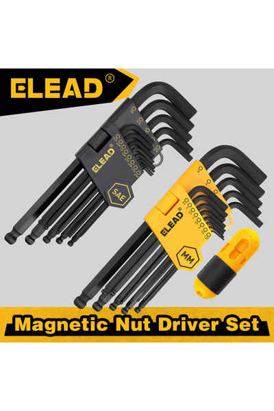 Choice ELEAD 27PCS Hex Key Allen Wrench Set MM SAE Ball End Long Short Arm wi...