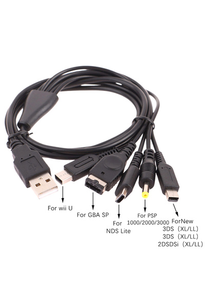 Choice قطعة واحدة ✰ ✪ كابل شحن سريع بطول 1.2 متر، 5 في 1، سلك شحن USB للألعاب...