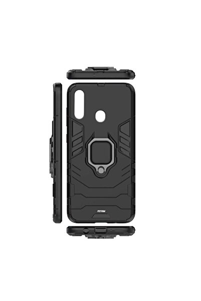 OEM Ring Armor Kickstand magnetic car holder Samsung Galaxy A20s Μαύρο