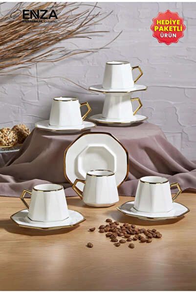 ev dizaynımm Ev Dizaynım Milas 6-Piece Porcelain Coffee Cup Set 90ml