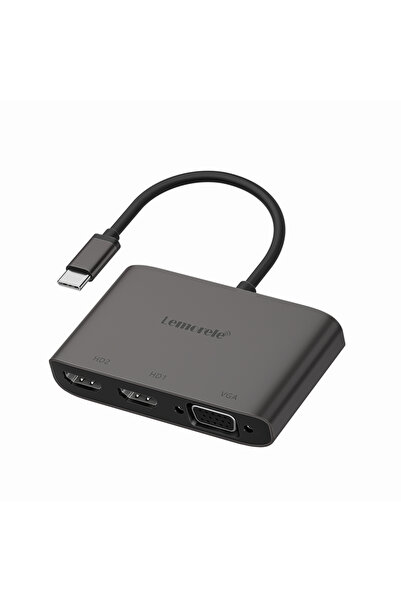 Choice محول TC20L Lemorele 2 في 1 من USB C إلى منفذ HDMI مزدوج بدقة 4K وتردد ...