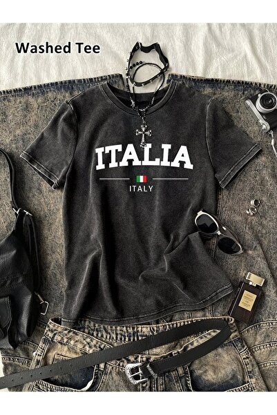 Le Savu Italy Printed Washable Vintage Unisex Oversize T-Shirt