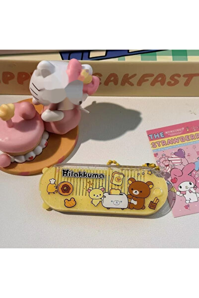 choice2 style C Rilakkuma Cute Cartoon 2 In 1 Folding Comb Mirror Portable Co...
