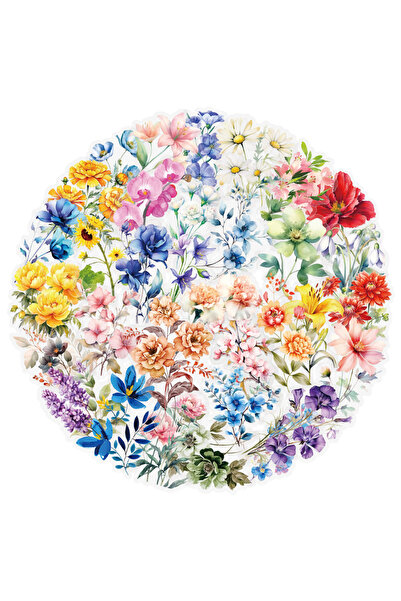Choice 50pcs 50Pcs Transparent Flower Series Graffiti Stickers DIY Scrapbooki...