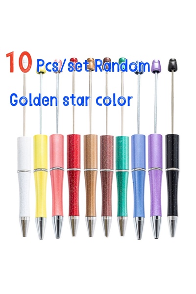 Choice3 Golden star color 10 Pcs Mixed Beaded Ballpoint Pen Creative Beadable...