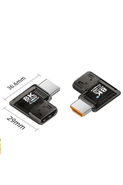 Choice1 كابل HDMI 2.1 شفاف BSN 586L-T بدقة 8K و60 هرتز مع محول زاوية 90 درجة ...