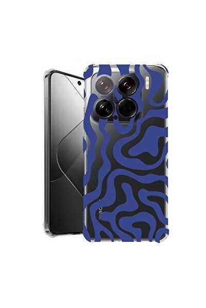 bestcase ¬Æ Husa pentru Xiaomi 15, Anti Shock 1.5MM, Blue Abstract Line, Prot...