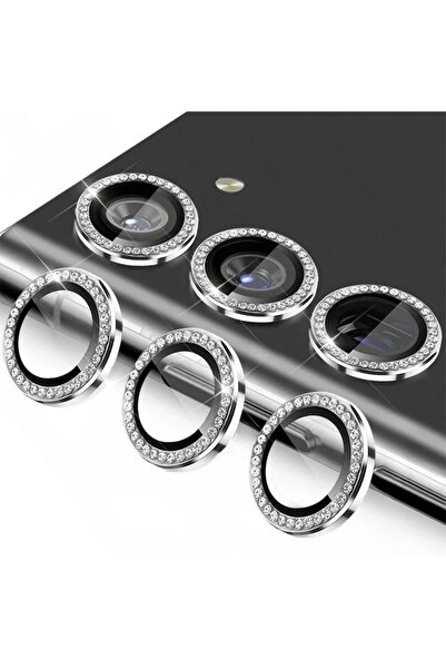 Choice For S26 Ultra Diamond Silver Diamond Camera Lens Protector Ring Cover ...