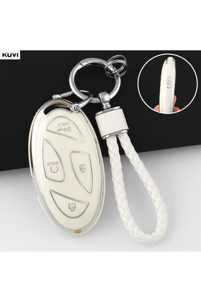Choice8 غطاء مفتاح ذكي للسيارة من مادة TPU بـ 5 أزرار باللون الأبيض لسيارات ه...