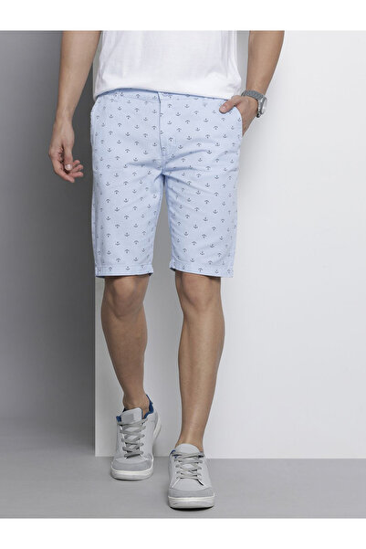 The Indian Garage Co By Styli Men Blue Slim Fit Printed Shorts