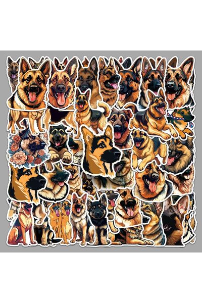 Choice 50PCS 50PCS Cartoon German Shepherd Dog Graffiti Sticker Fun Creative ...