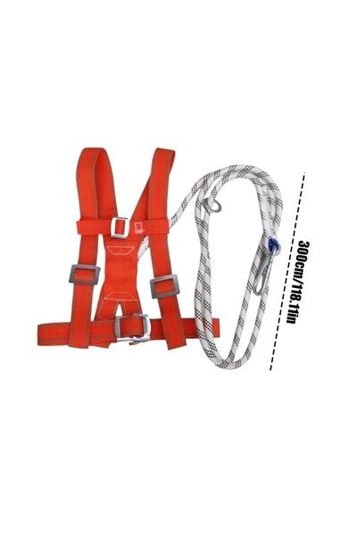 Choice Red Fall Protection Harness 3 Meters Double-strap Safety Belt Adjustab...