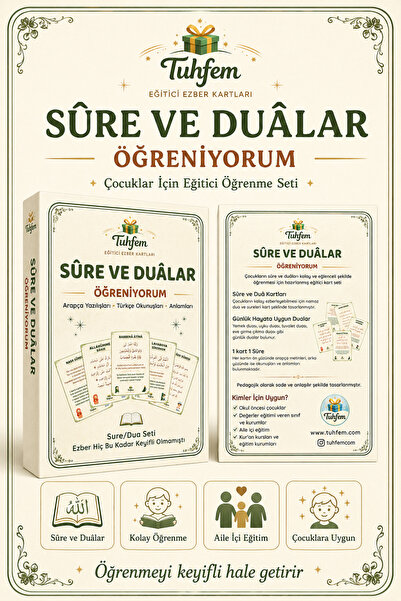 TUHFEM Sûre ve Duâlar Öğreniyorum Çocuklar İçin Eğitici Öğrenme Seti