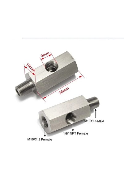 choice2 M10X1.5 Stainless Steel Side Holes Oil Pressure Sensor Connector 1/8"...