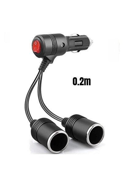Choice1 0.2m 1Pcs Universal Cigarette Lighter Splitter Adapter with On Off Sw...