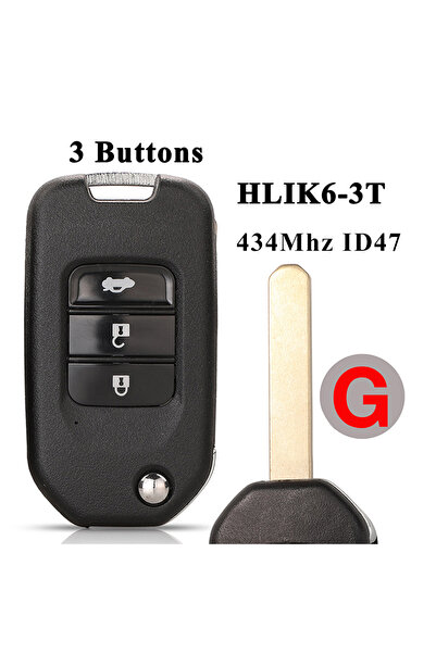 Choice1 3BT G blade HLIK6-3T jingyuqin 2/3BTN Remote Key for Honda Civic Acco...