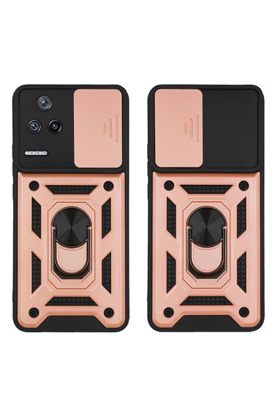 Sonique Θήκη Ring Armor CamPro για Xiaomi Poco F4 5G Ροζ Χρυσό