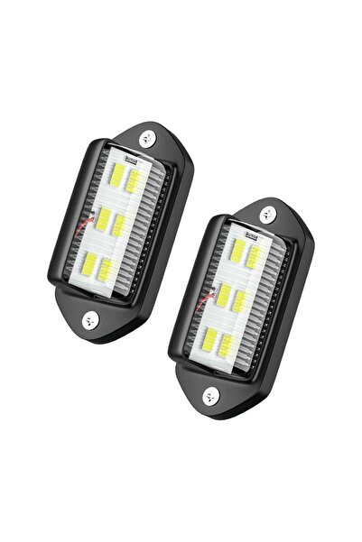 Choice1 Black 2pcs 6LED Car License Plate Lights 12-24V LED Side Marker 6500K...