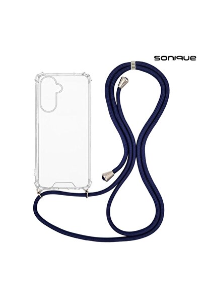 Sonique Θήκη Σιλικόνης με Κορδόνι Armor Clear Samsung Galaxy A56 5G Μπλε Σκούρο