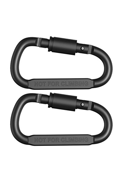 Choice1 Black 2pc Carabiner Set 2Pcs Camping Survival Daily Keychain Key Chai...