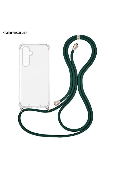 Sonique Θήκη Σιλικόνης με Κορδόνι Armor Clear Samsung Galaxy S25 Plus Πράσινο...