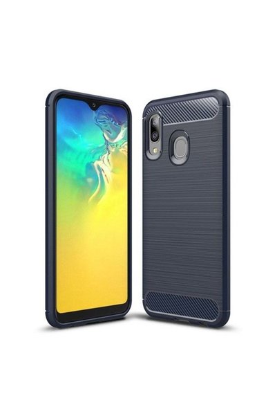 OEM Θήκη Σιλικόνης Carbon TPU Fiber Brushed Samsung Galaxy A20e Μπλε
