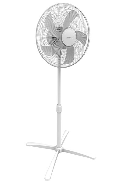 KUMTEL KTF-355 Beyaz 16 inç Ayaklı Vantilatör 50 W, 5 Pervaneli, 3 Kademeli, 121 cm Yükseklik