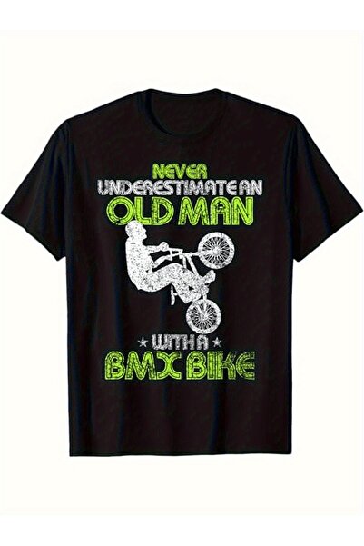 yiou trendy clothing تي شيرت رجالي برسومات دراجات BMX بتصميم ريترو