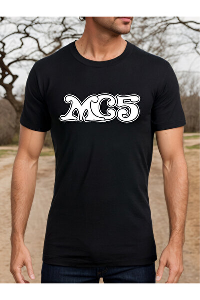 yiou trendy clothing تي شيرت MC5 بتصميم جرافيك - تي شيرت بحروف MC5 لافتة للنظر