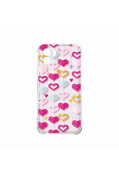 bestcase Противоударен калъф, съвместим с Xiaomi Redmi A1, Сладки сърца, Удар...
