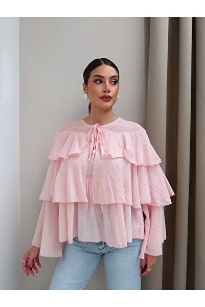 ESRAHELVACI Flounce Collar Tie-Back Blouse