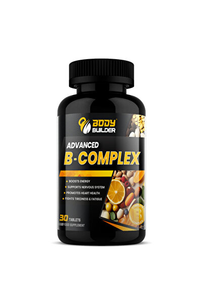 Body Builder فيتامينات ب المركبة المتقدمة، 30 قرص - يدعم الطاقة والتمثيل الغذ...