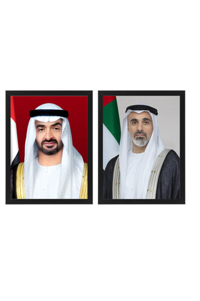 Boomah Accessories لوحة رسمية من قطعتين لشيخ محمد بن زايد النهيان وشيخ خالد ب...
