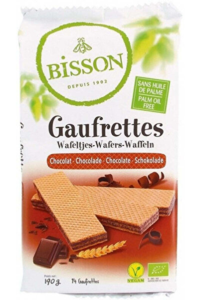 BISSO Organic chocolate wafers, 190g Bisson