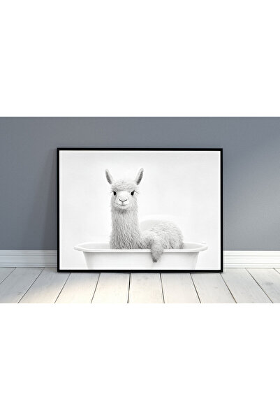 Boomah Accessories Llama in Bathtub , Bathroom Wall Art, Nursery Poster with ...