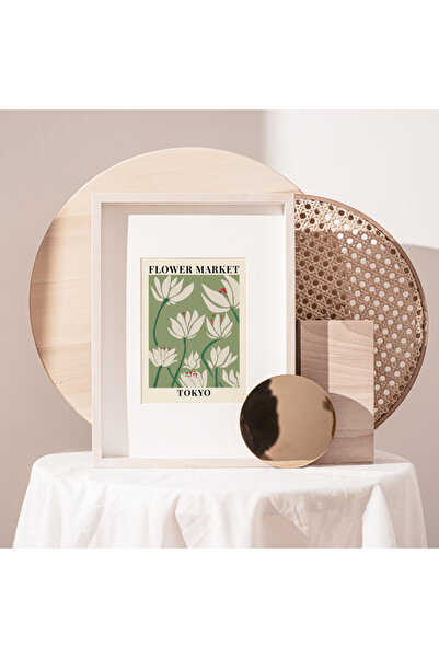 Boomah Accessories Flower Market Tokyo Colorful Botanical Art Poster with Fra...