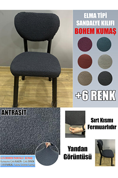 İLYEVTEKSTİLİ ELMA TİPİ SANDALYE KILIFI LÜX BOHEM KUMAŞ ÇOK KALIN %100 PAMUK,...