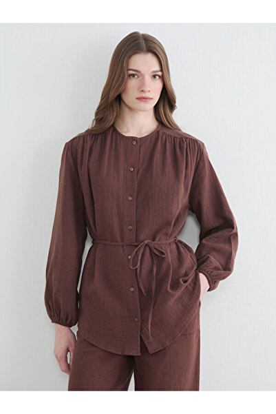 LC Waikiki Ravishing Roba Collar Waist Belted Women's Shirt Tunic from Uzg St...