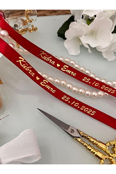 Spilled Pearl Promise Engagement Name Custom Ring Ribbon Promise Decor Ends Velcro